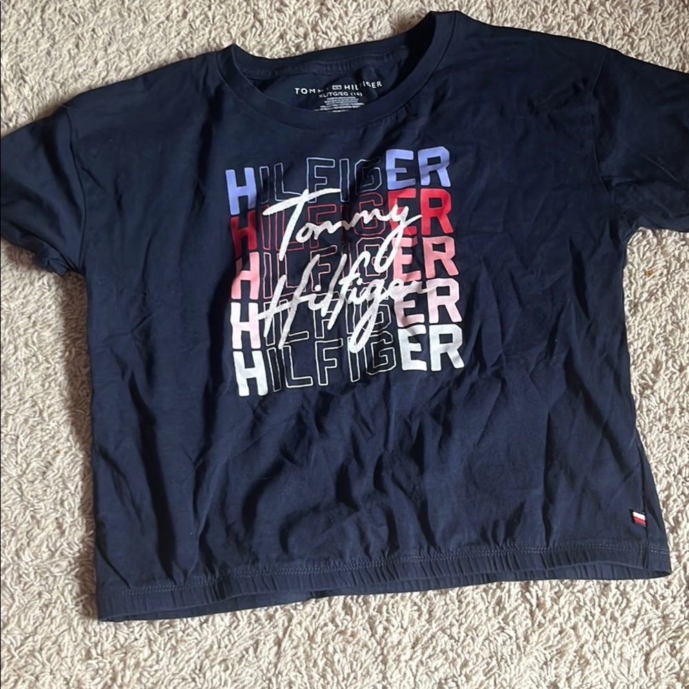 Tommy Hilfiger Blue Graphic Tee Short Sleeve Kids size